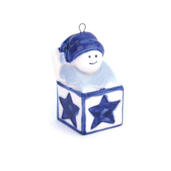 Kerstman uit doos delfts blauw