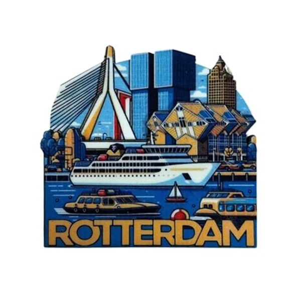 MDF magneet Rotterdam Erasmusbrug geel