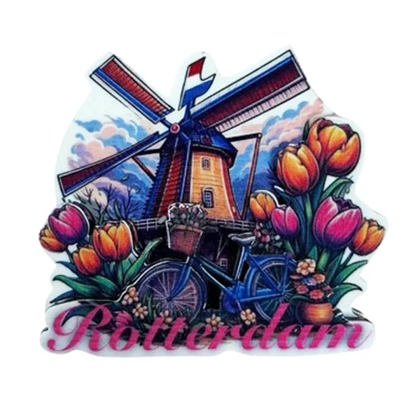 MDF magneet Rotterdam molen tulp