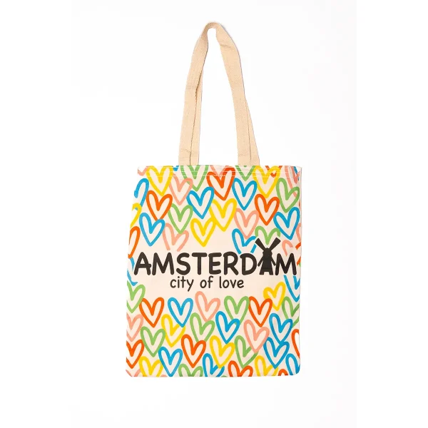 Canvas tas print hart Amsterdam City of love