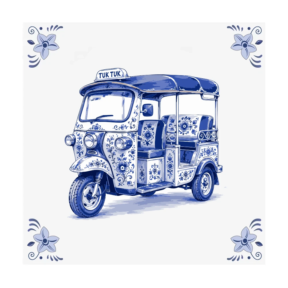 Delfts blauwe tegel TukTuk