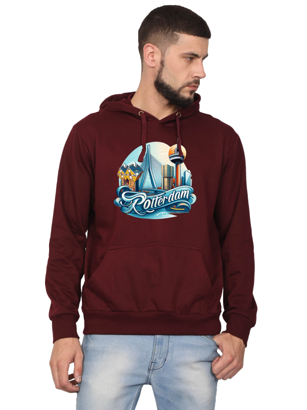 Hoodie Rotterdam erasmusbrug rood