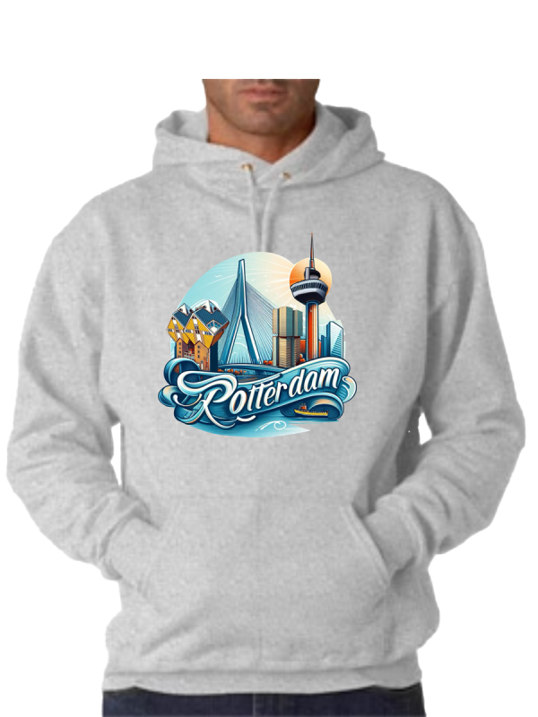 Hoodie Rotterdam erasmusbrug grijs