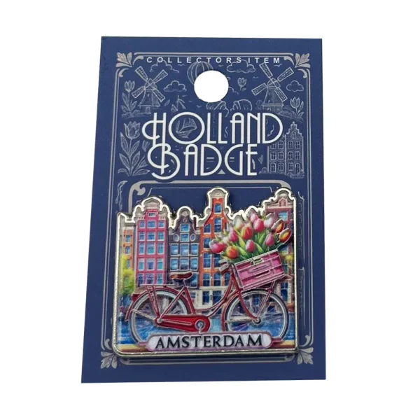 Pin Amsterdam grachtenpanden gekleurd