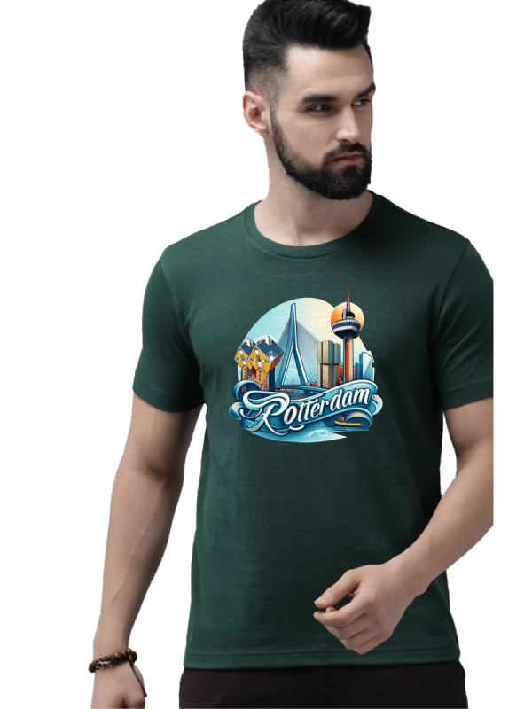 T-shirt Rotterdam erasmusbrug groen